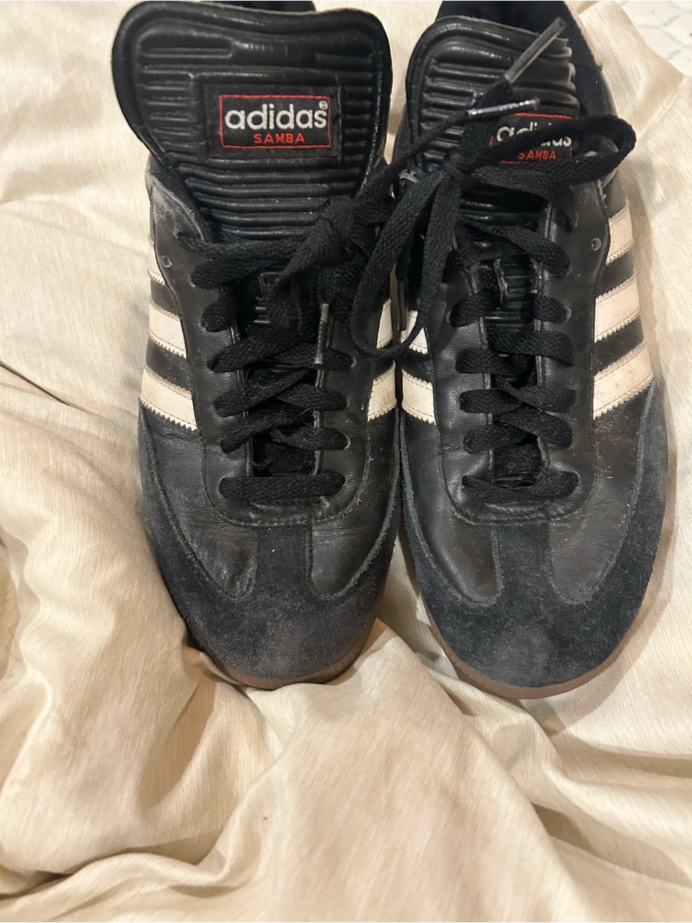 adidas Samba Men's Black with White Stripes Athletic Shoes